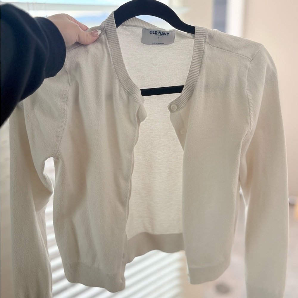 Old Navy Cream Button-Up Cardigan